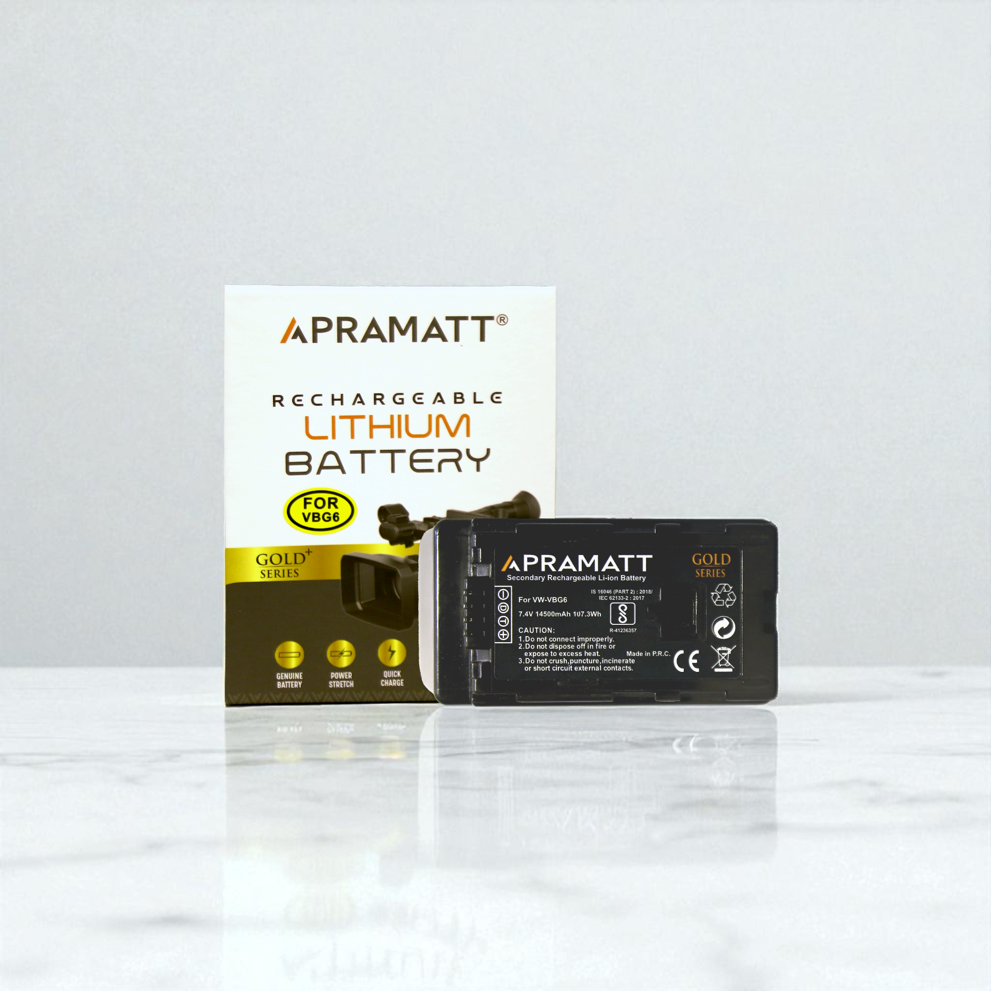 APRAMATT DC VBG 6 Gold Series Panasonic Camera Battery (14500 mAh)