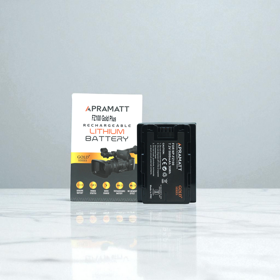 Apramatt NP-FZ100 Gold Plus 9000mAh Sony Camera Battery Compatible with A7 III, A7R III, A7 IV, A9, A9 II