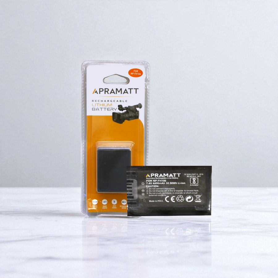 Apramatt NP-FH100 4400mAh Sony Camcorder Battery Compatible with HDR-CX350, CX550, XR150, XR350, SR11