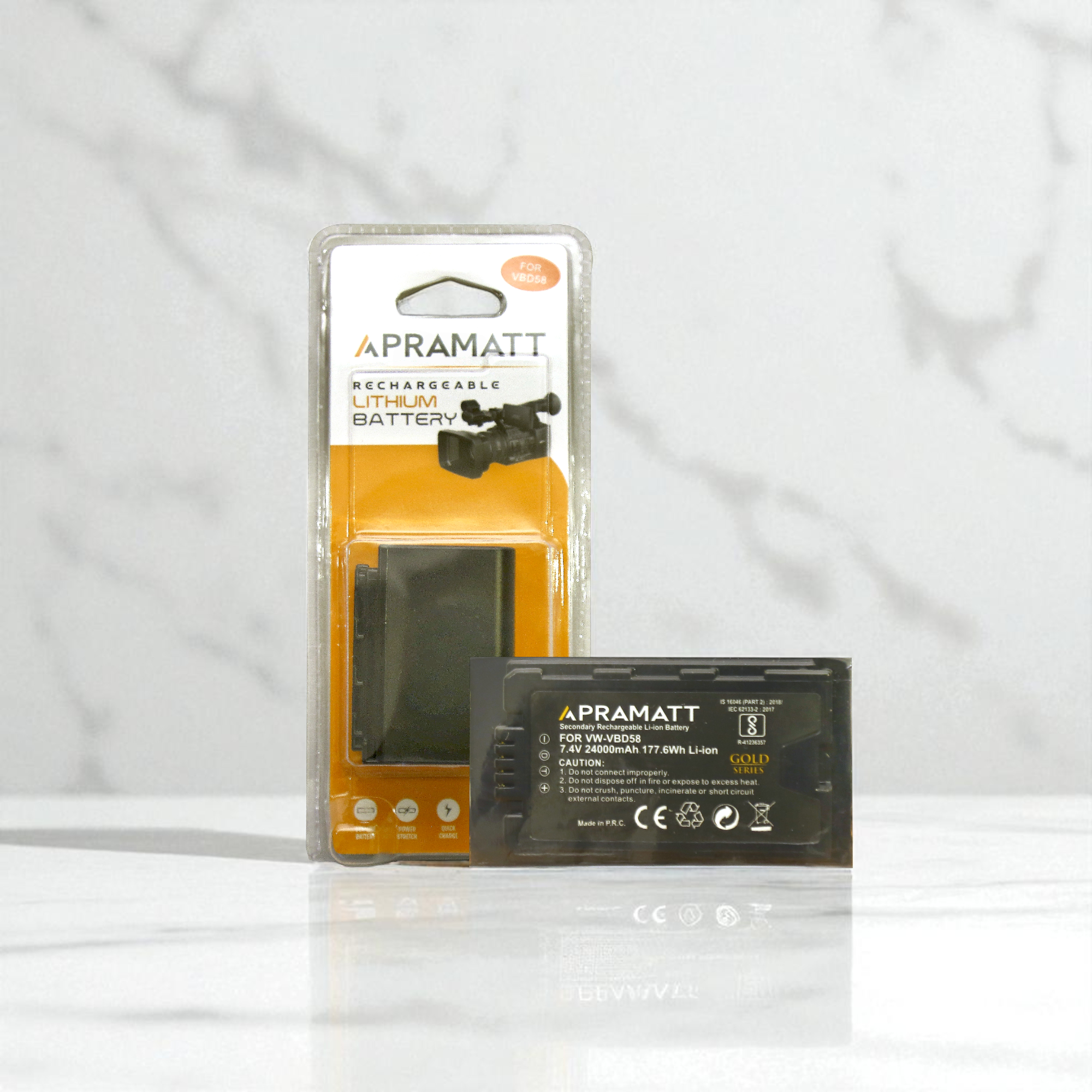 APRAMATT DC VBD 58 Panasonic Camera Battery (24000 mAh), Compatible with Panasonic AC-UX90, AG-AC8, AG-AC30, AG-CX350, AG-DVX200EJ, AG-UX90, AGUX180, AJPX230EJ, AJPX298, HC-MDH2, HCX1000