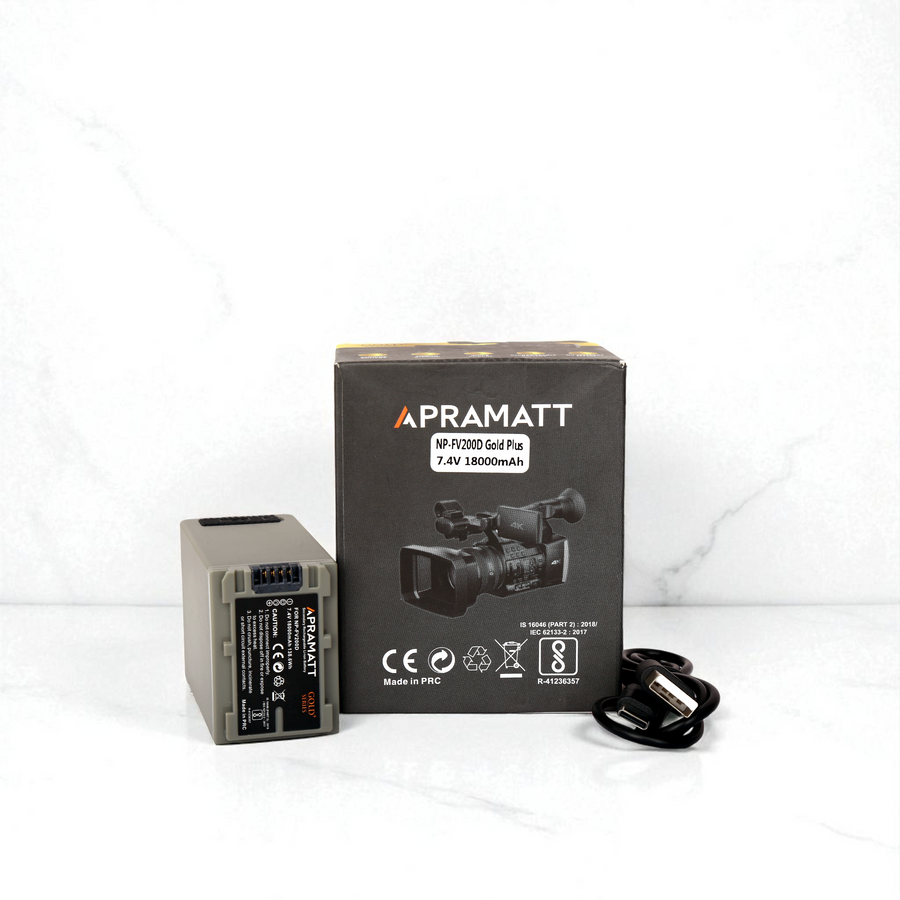 Apramatt NP-FV200D Gold Plus 18000mAh Sony Camcorder Battery Compatible with HDR-AX2000, HVR-HD1000