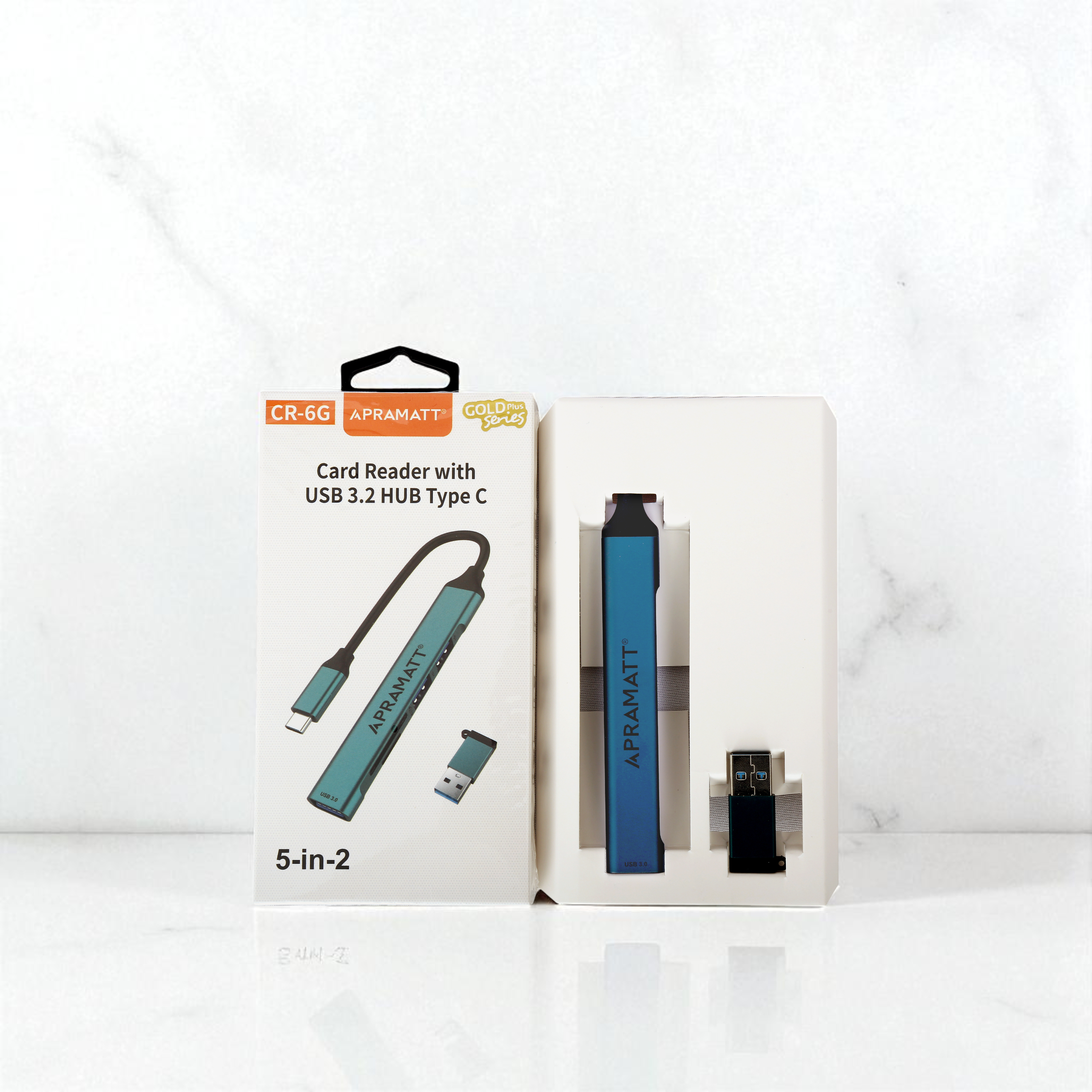 CR 6G + Adapter (5 in 1 USB C to USB3.0+USB2.0*2+SD+Micro SD)