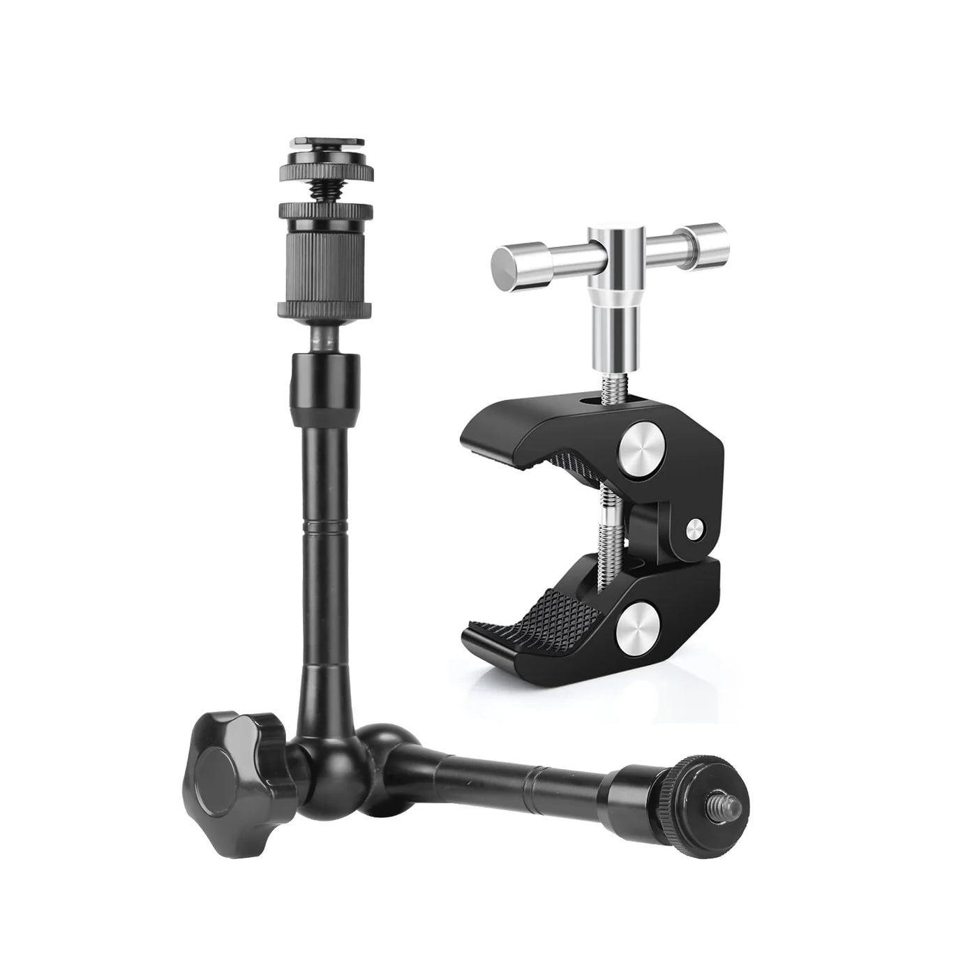 11inch Adjustable Articulating Friction Magic Arm & Large Super Clamp for Camera Rig, LCD Monitor, LED Flash Lights (11 inch Magic arm+clamp)