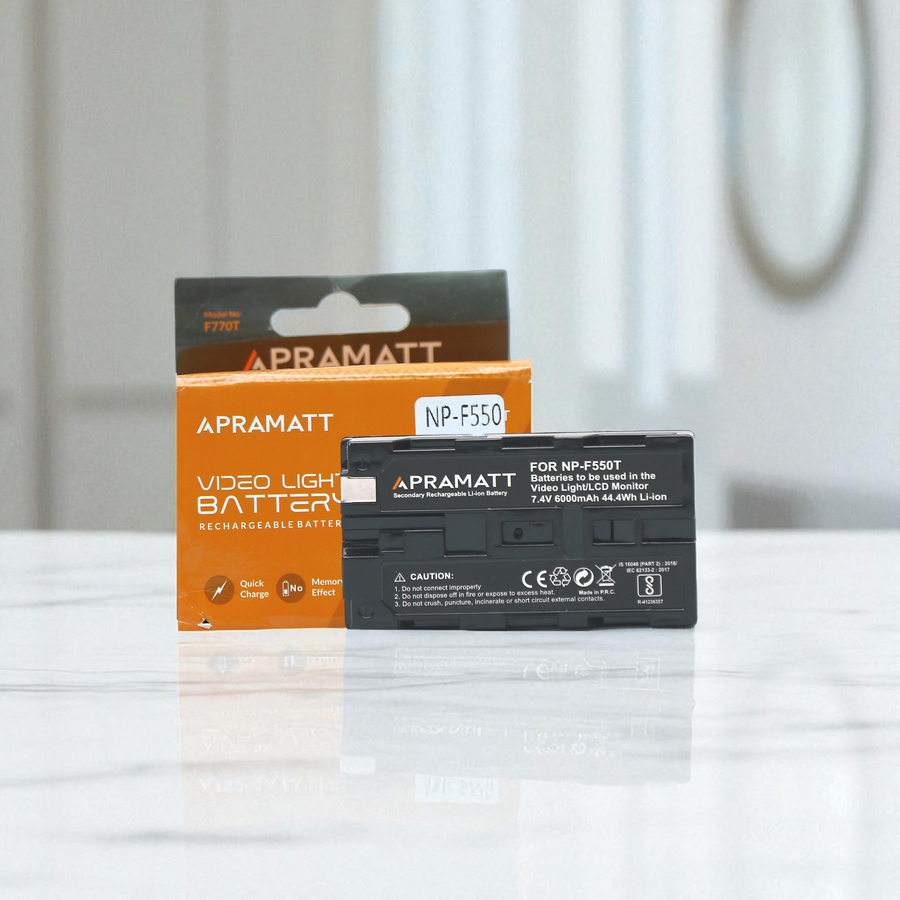 Apramatt F550T 6000mAh NP-F550 Video Light Battery for Godox Aputure Neewer LED Panels