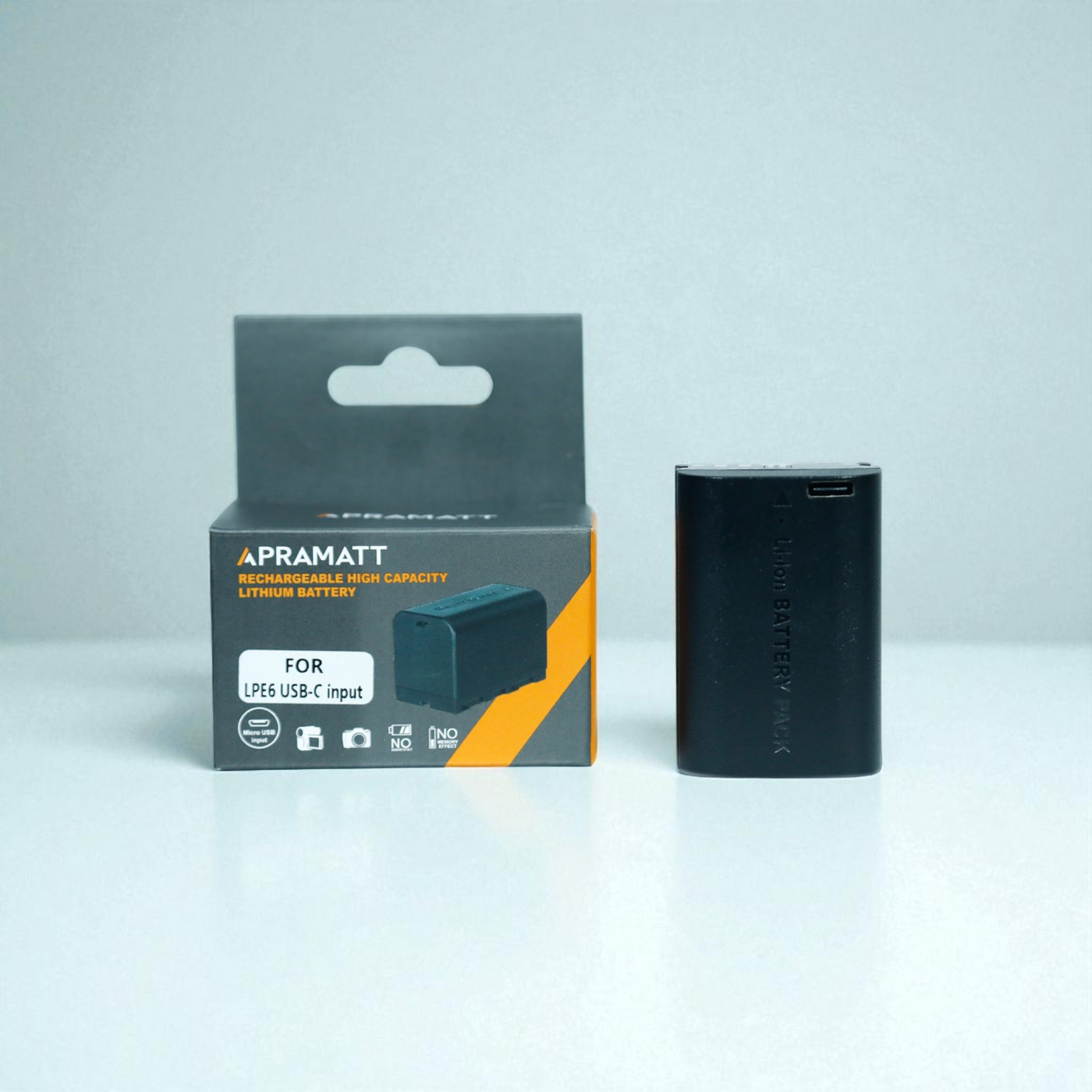 Apramatt DC LP-E6 Gold Canon Camera Battery with USB-C Input 9200mAh Compatible with EOS 5D Mark II III IV 6D 7D 80D 90D R5 R5 II R6 R6 II R7