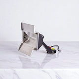 B4 video light with APRAMATT 1000W bulb, silver halogen head with barn doors and power cord