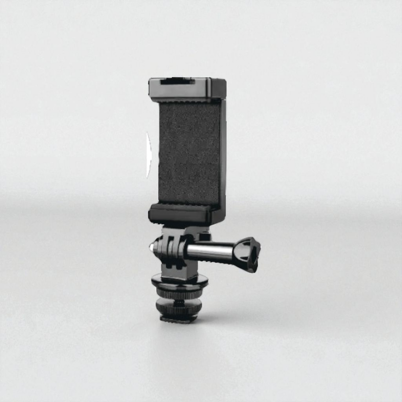 Phone holder with hot shoe on top