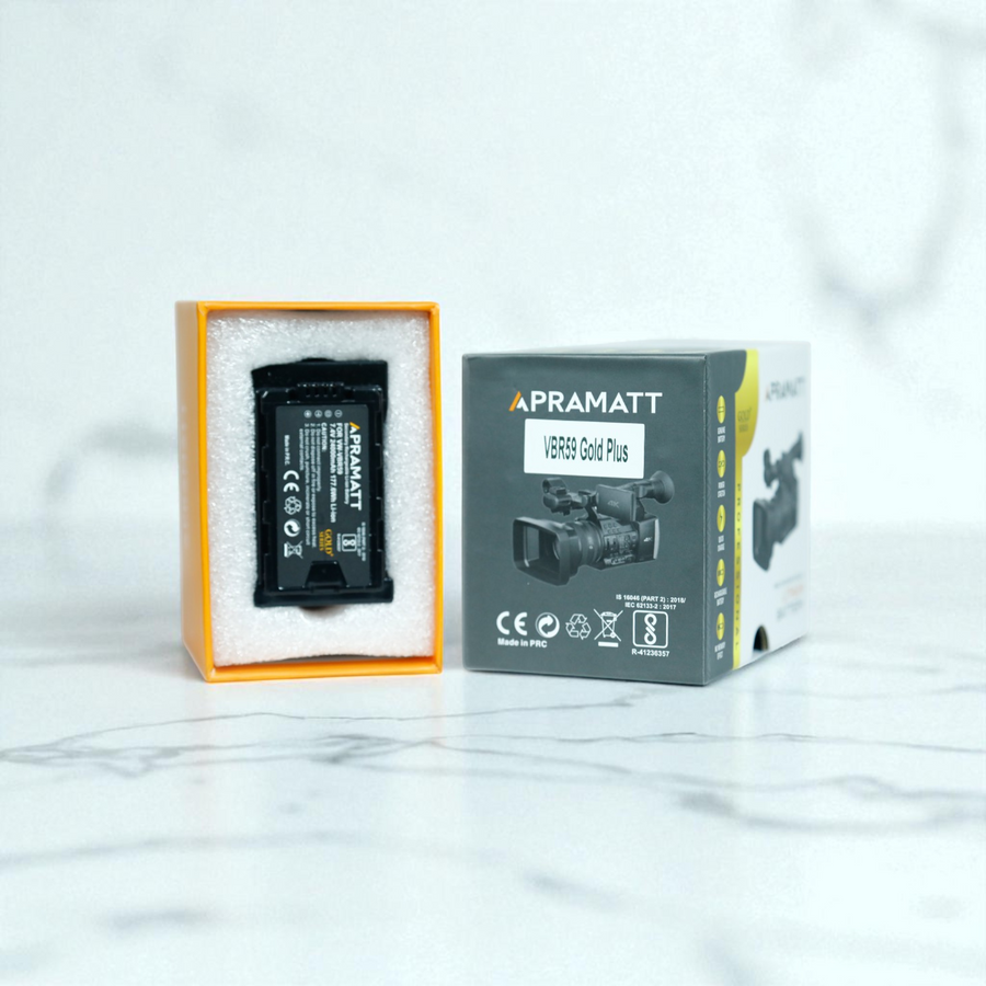 Apramatt VBR59 Gold Plus 24000mAh Panasonic Camcorder Battery Compatible with HC-WXF991, HC-VXF999, HC-X1000