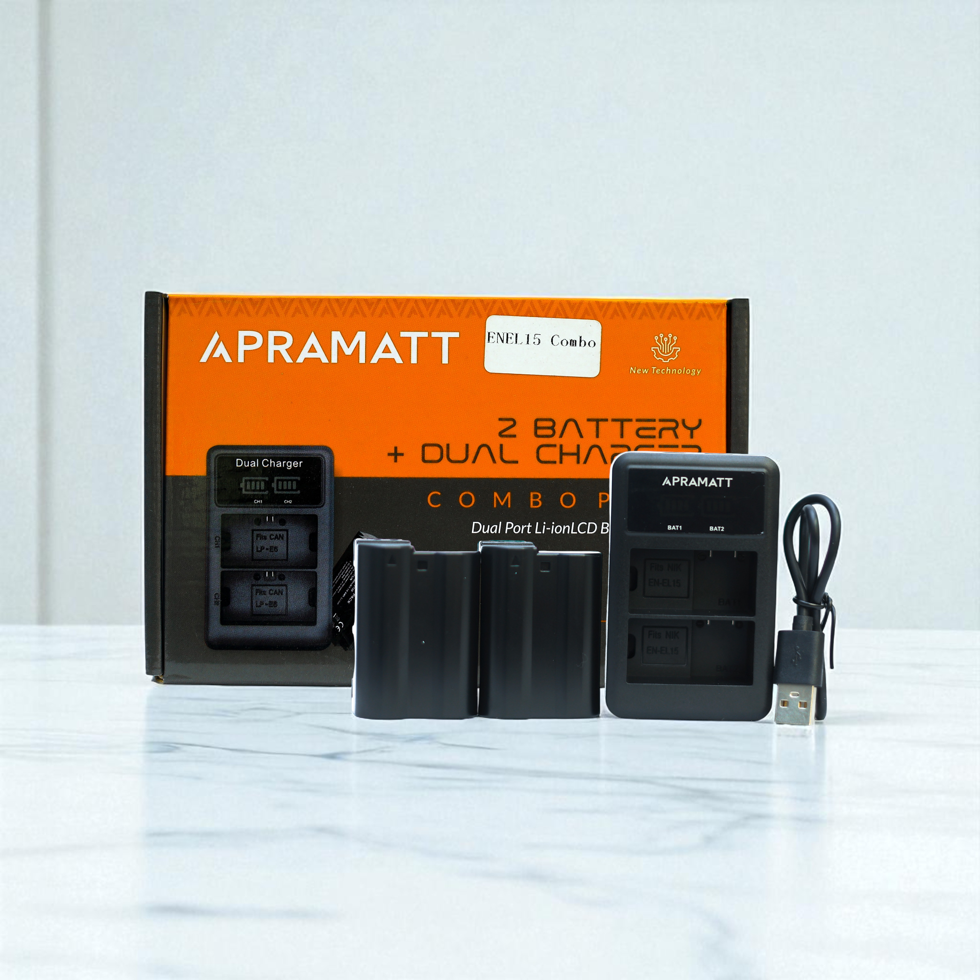 APRAMATT DC ENEL15C Combo (2 Battery 9000 mAh + Dual Charger)