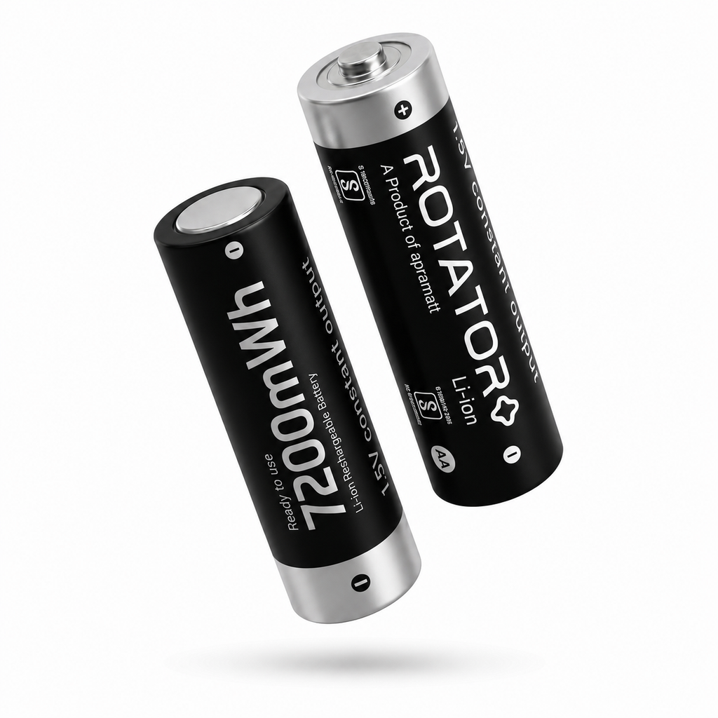 Rotator (AA7200 4PL) Pack of 4, AA Li-ion 7200mWh Capacity Rechargeable Battery