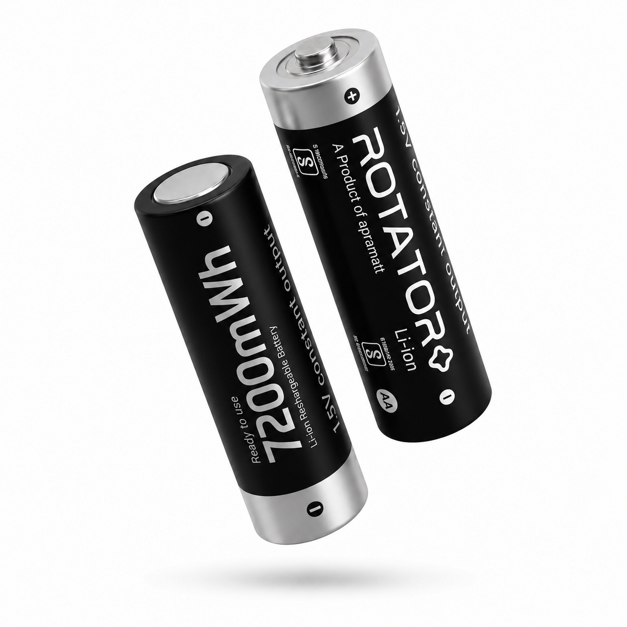 Rotator (AA7200 4PL) Pack of 4, AA Li-ion 7200mWh Capacity Rechargeable Battery