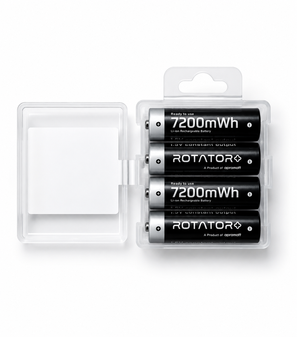 Rotator (AA7200 4PL) Pack of 4, AA Li-ion 7200mWh Capacity Rechargeable Battery