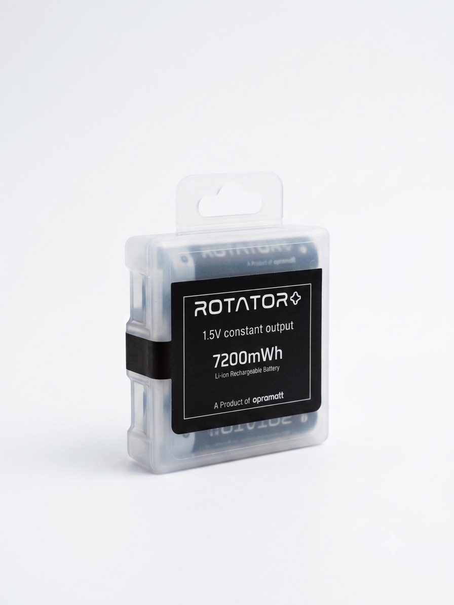 Rotator (AA7200 4PL) Pack of 4, AA Li-ion 7200mWh Capacity Rechargeable Battery