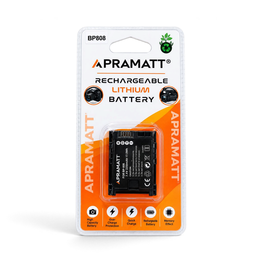 Apramatt BP-808 3000mAh Canon Camcorder Battery Compatible with HF S10 S20 S30 HF11 HF20 HF100 HF200 M300 M400 FS36 FS37
