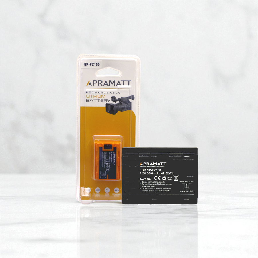 Apramatt NP-FZ100 6600mAh Sony Camera Battery Compatible with A7 III, A7R III, A7 IV, A9, A9 II