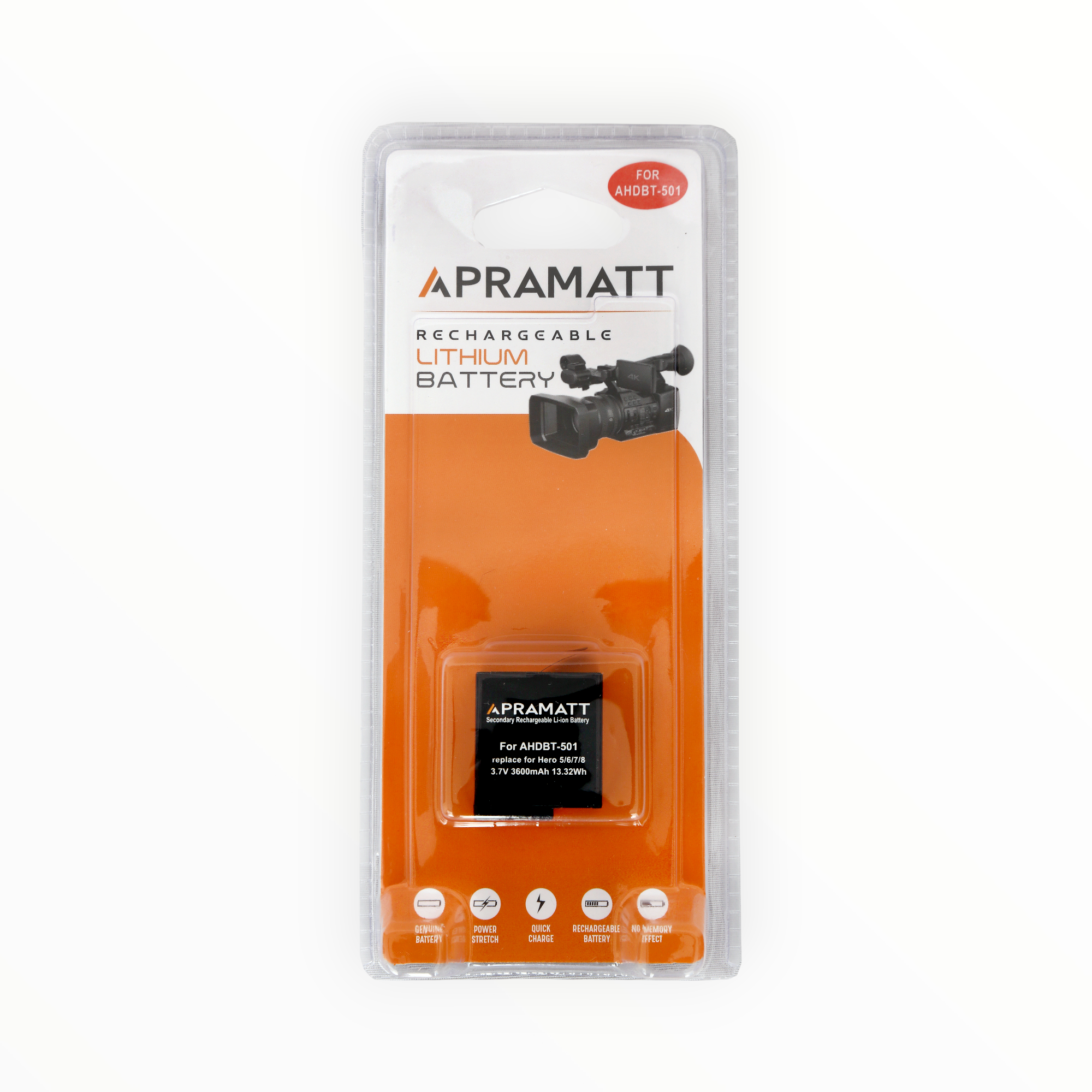 APRAMATT 501/801 Go Pro Camera Battery (3600 mAh)