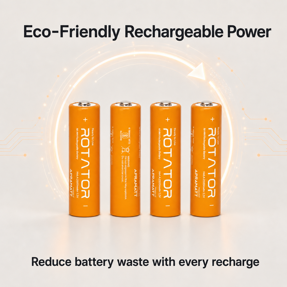 Rotator (AA2500 2PL) Pack of 2, AA Ni-Mh 2500mAh Capacity Pre-Charged Rechargeable Battery