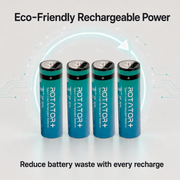 Rotator (AA4200 Li-ion 4PL) Pack of 4, AA Li-ion 4200mWh Capacity Type-C Rechargeable Battery
