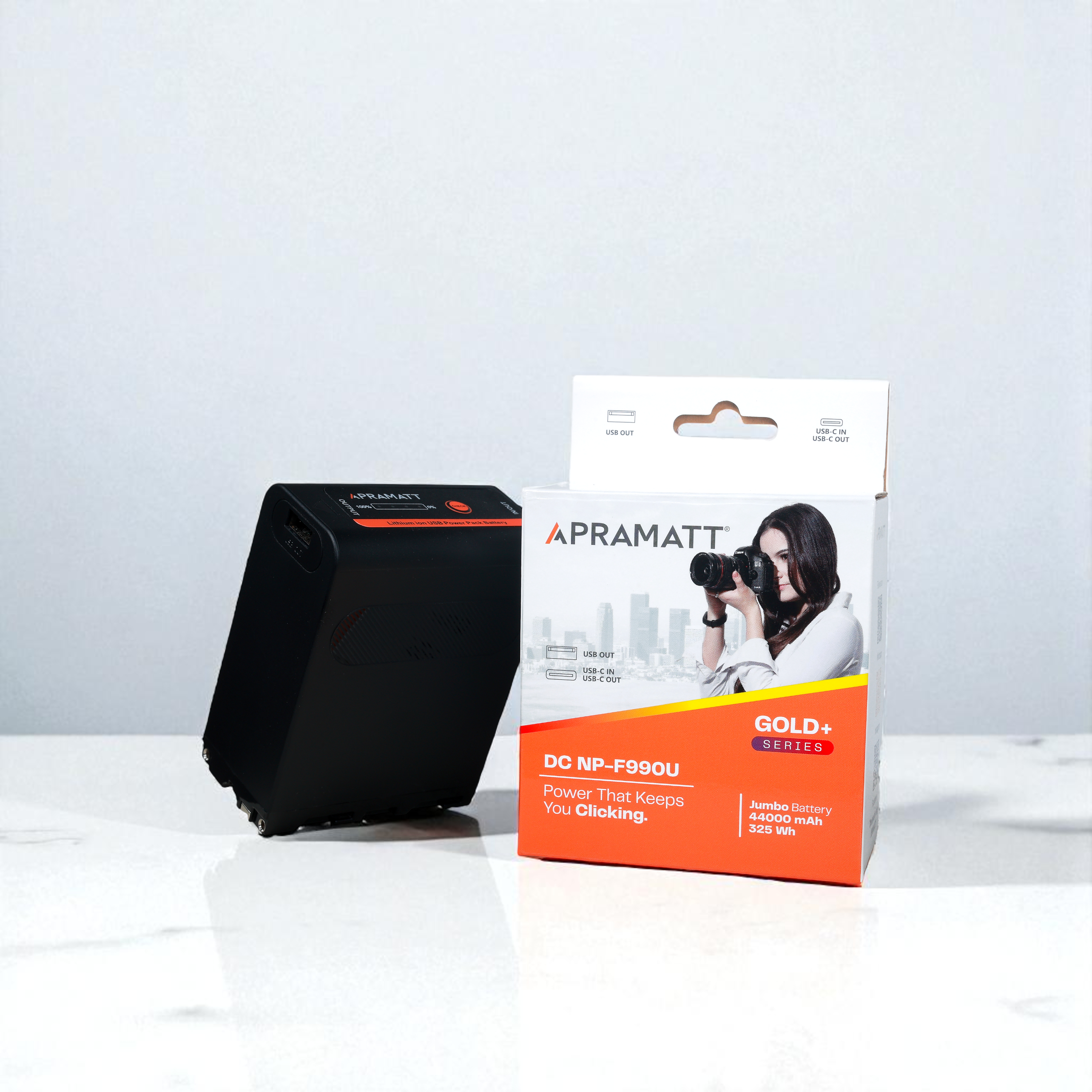 APRAMATT DC F990U with Indicator, USB Input and Output Sony Camera Battery (44000 mAh)
