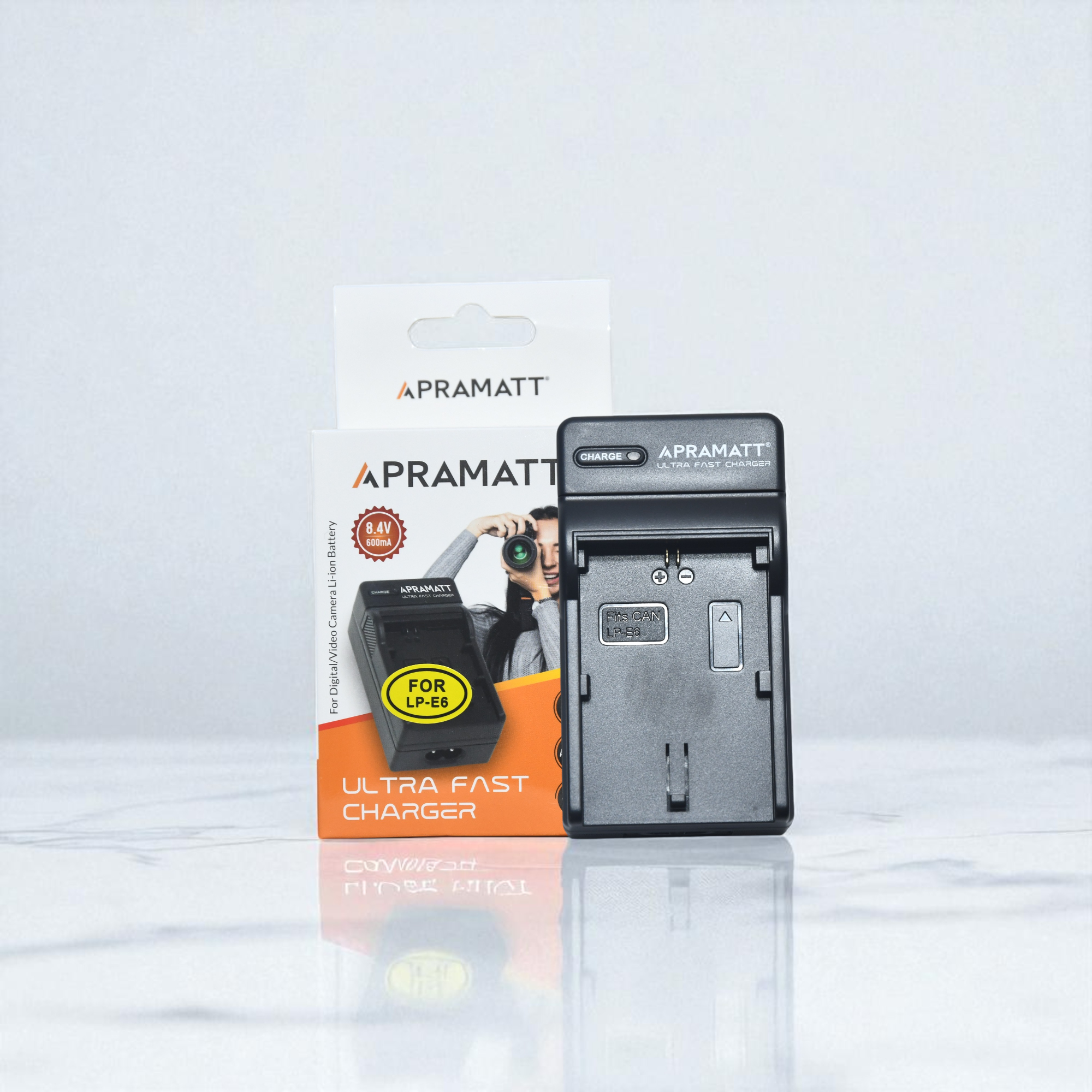 APRAMATT Ultra Fast Charger for Canon LPE6 Battery, Compatible with Canon EOS 5D Mark II - 5D Mark IV, EOS 5DS - EOS 6D, 6D Mark II, EOS 7D - 7D Mark II, EOS 60D - EOS 80D, XC10 R5 - R6 II