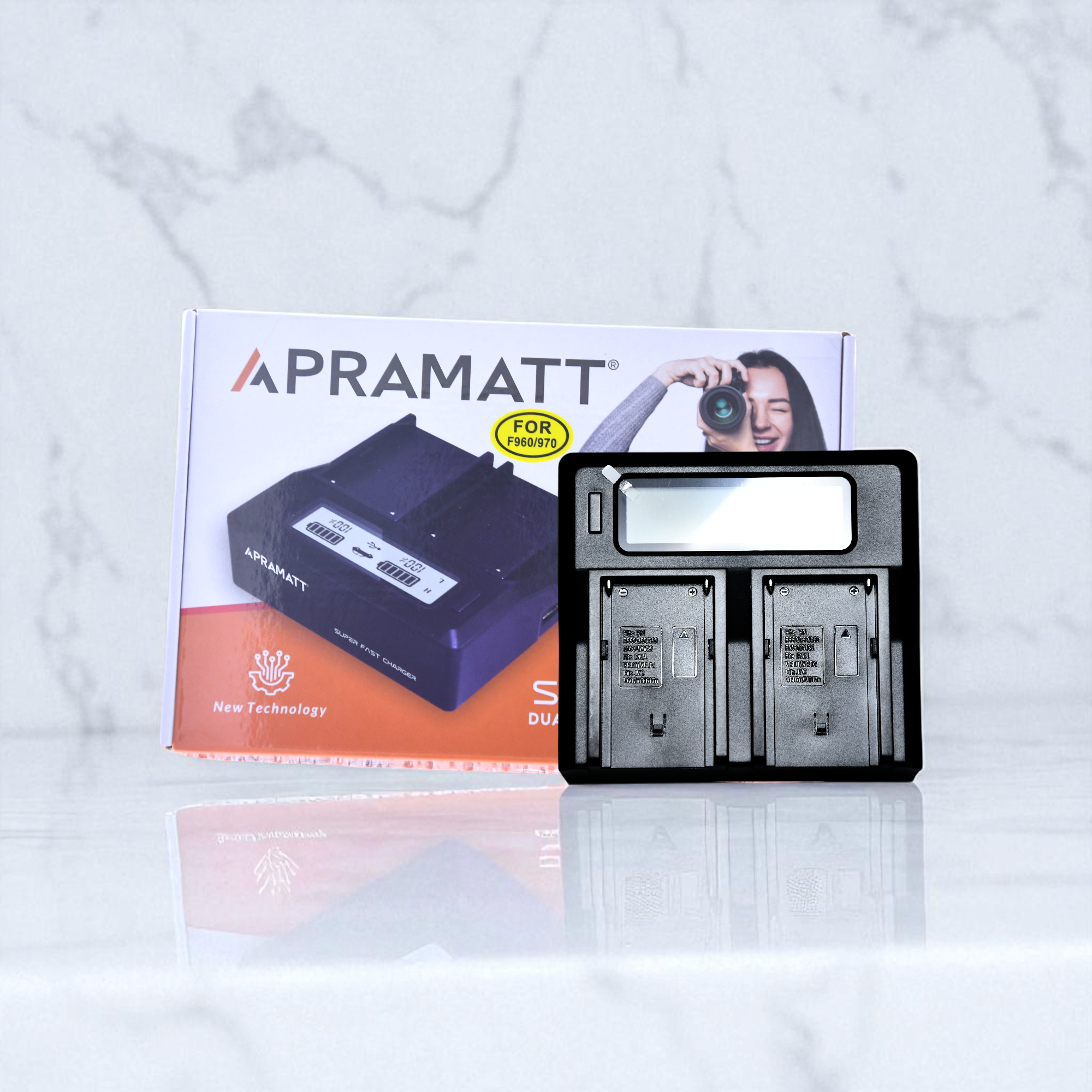 APRAMATT Super Fast Dual LCD Charger for F960