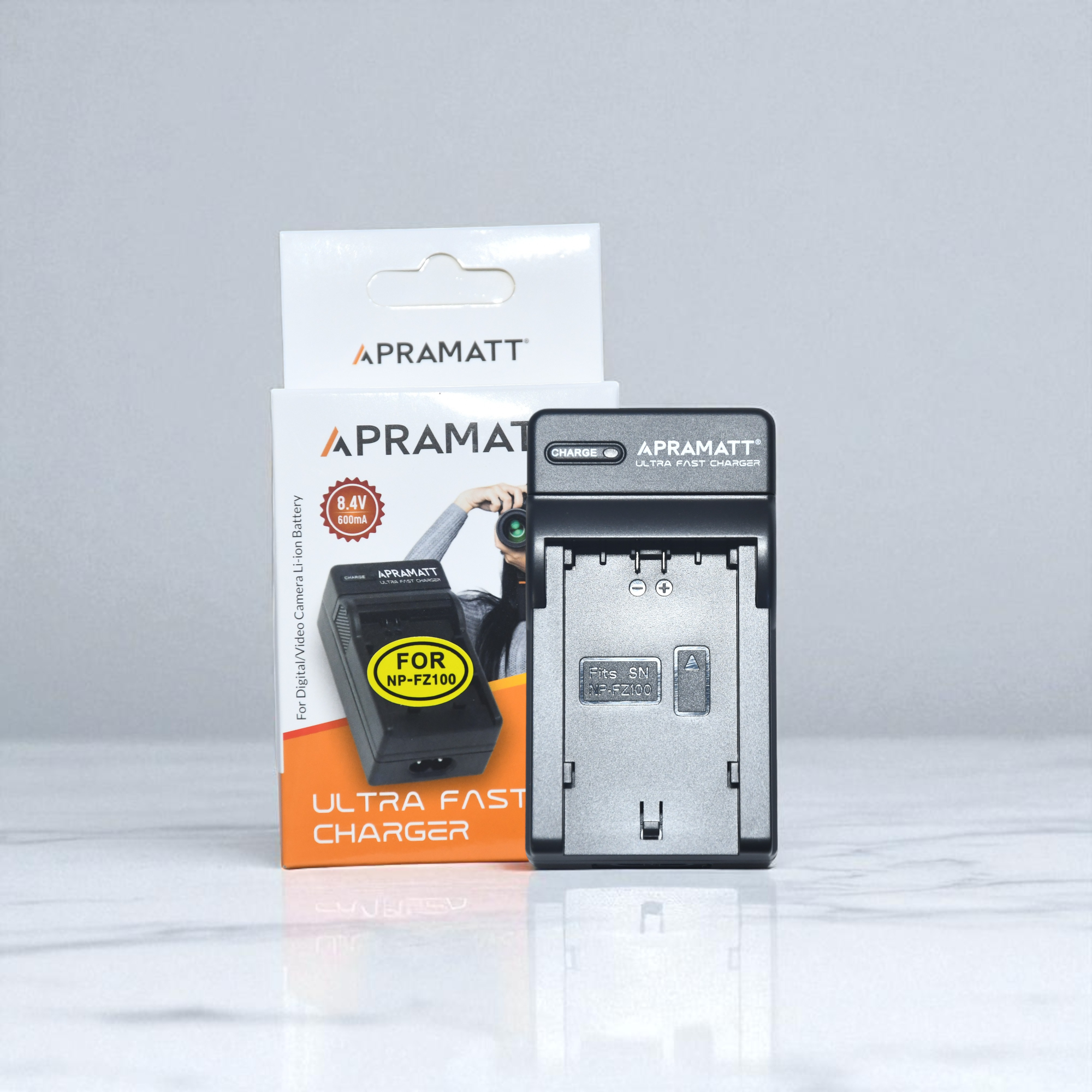 APRAMATT Ultra Fast Charger for Sony FZ100 Battery, Compatible with Sony A7 iii, A7 iv, A7RIII, A7RIV, A7C, A7Cii, FX30, A6700, A6600, A9, A1, ZV-E1, ZV-E10 II
