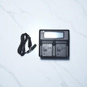 APRAMATT Dual LCD Charger for Sony NP-FH100 Battery, Compatible with HDR-CX1/CX7/CX12, HDR-SR10/SR11/SR12, DSC-HX1/HX100V/HX200V
