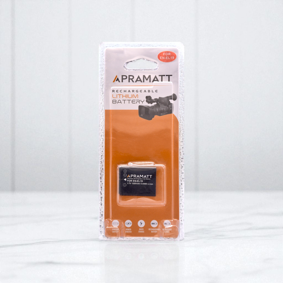 Apramatt DC EN-EL19 Nikon Camera Battery 1200mAh Compatible with Coolpix S32 S33 S2500 S2800 S3100 S3300 S4100 S4200 S5200 S6400 S6800