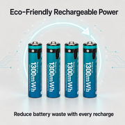 Rotator (AAA1300 Li-ion 2PL) Pack of 2, AAA Li-ion 1300mWh Capacity Type-C Rechargeable Battery