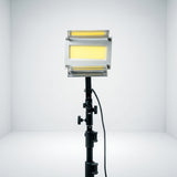 APRAMATT B4 LED video light with three yellow LED panels on a light stand