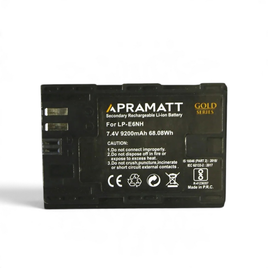 Apramatt LP-E6 Gold 9200mAh Canon Camera Battery Compatible with EOS 5D Mark II III IV 6D 6D II 7D 7D II 60D 70D 80D 90D R5 R5 II R6 R6 II R7