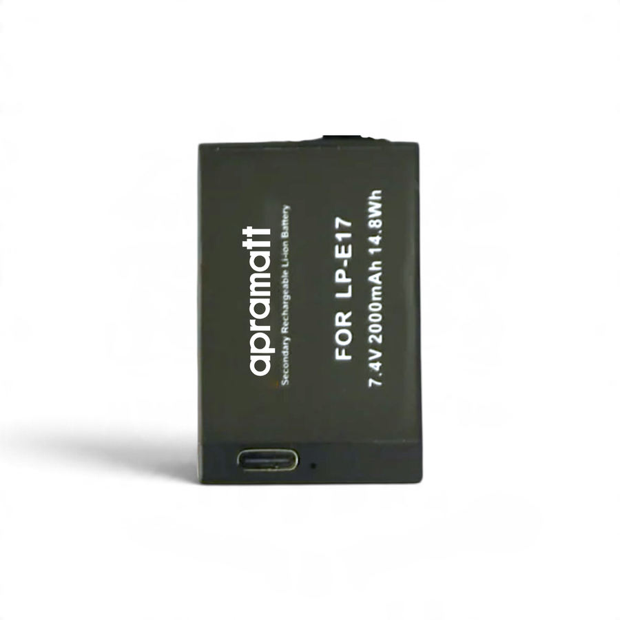 Apramatt LP-E17 2000mAh Canon Camera Battery with USB-C Input Compatible with EOS 200D 250D 750D 800D 77D RP R8 R10 R50 R100 SL2 SL3 T6i T7i T8i