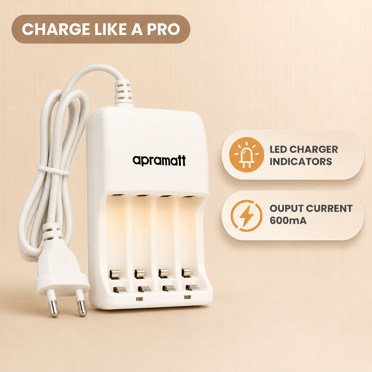 Apramatt BC 805 Rapid AA/AAA NiMH Rechargeable Battery Charger with LED Indicator