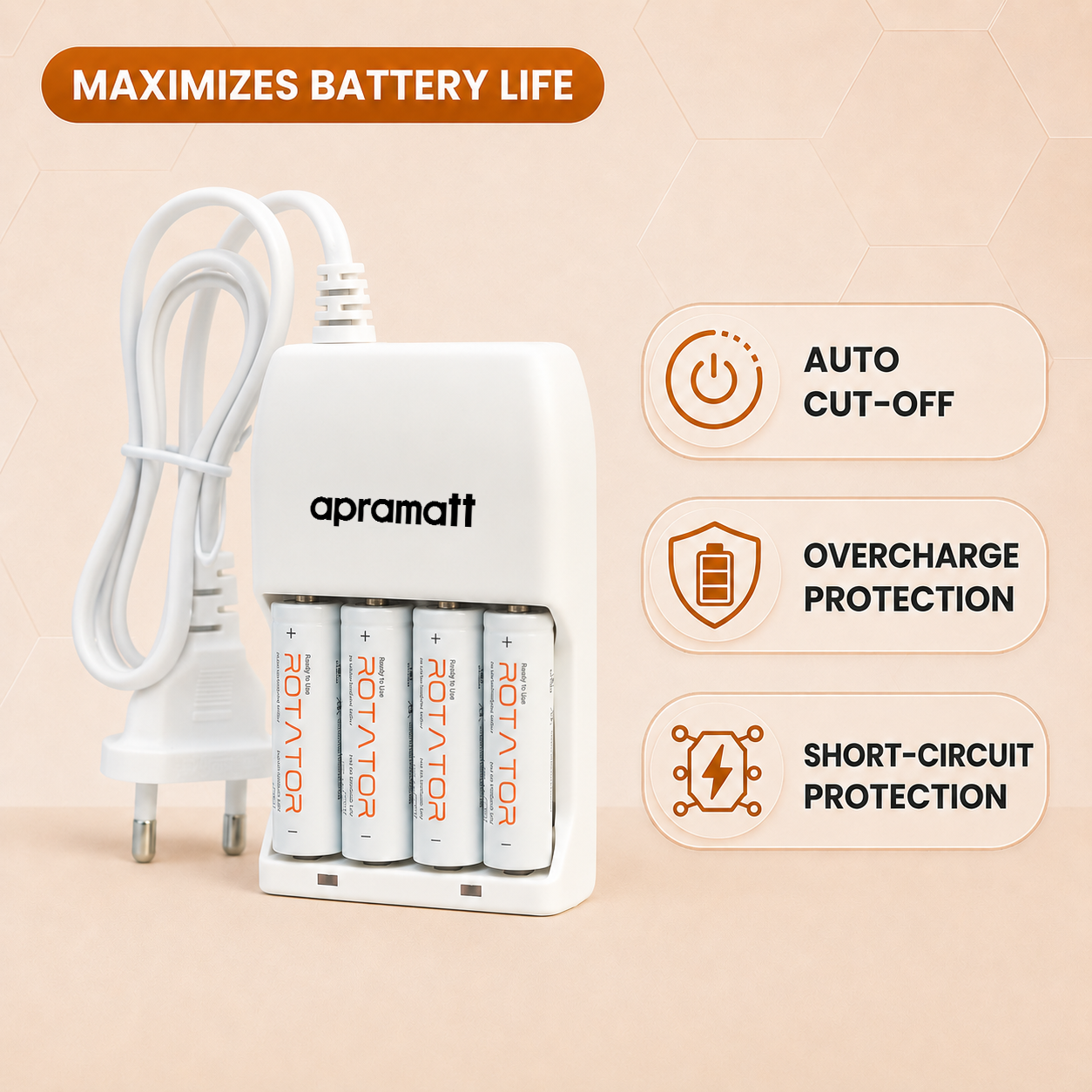 Apramatt BC 805 Rapid AA/AAA NiMH Rechargeable Battery Charger with LED Indicator