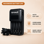 Apramatt Super Fast AA/AAA NiMH Rechargeable Battery Charger with Auto Cut-Off
