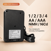 Apramatt Super Fast AA/AAA NiMH Rechargeable Battery Charger with Auto Cut-Off