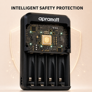 Apramatt Super Fast AA/AAA NiMH Rechargeable Battery Charger with Auto Cut-Off