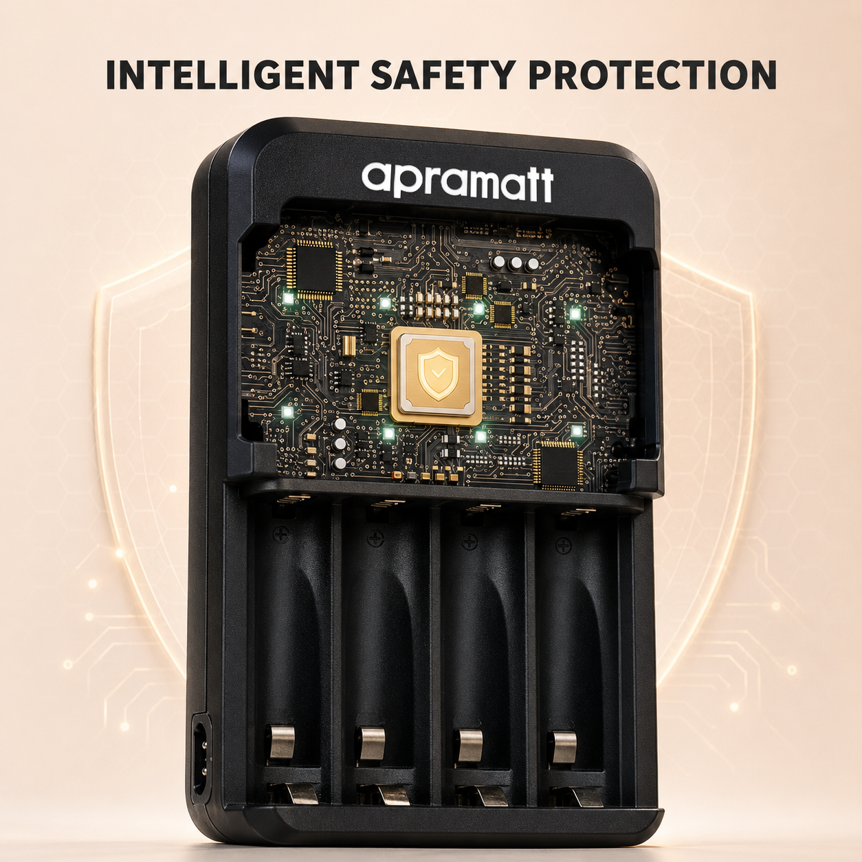 Apramatt Super Fast AA/AAA NiMH Rechargeable Battery Charger with Auto Cut-Off