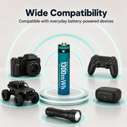 Rotator (AAA1300 Li-ion 2PL) Pack of 2, AAA Li-ion 1300mWh Capacity Type-C Rechargeable Battery
