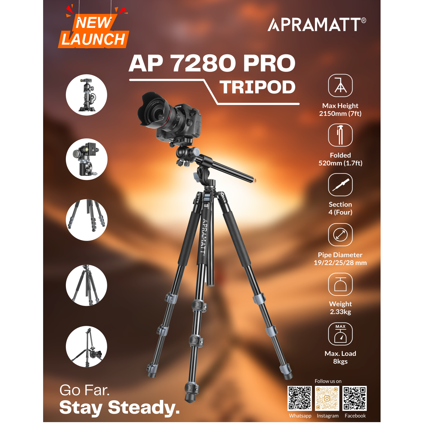 AP-7280 Pro Tripod