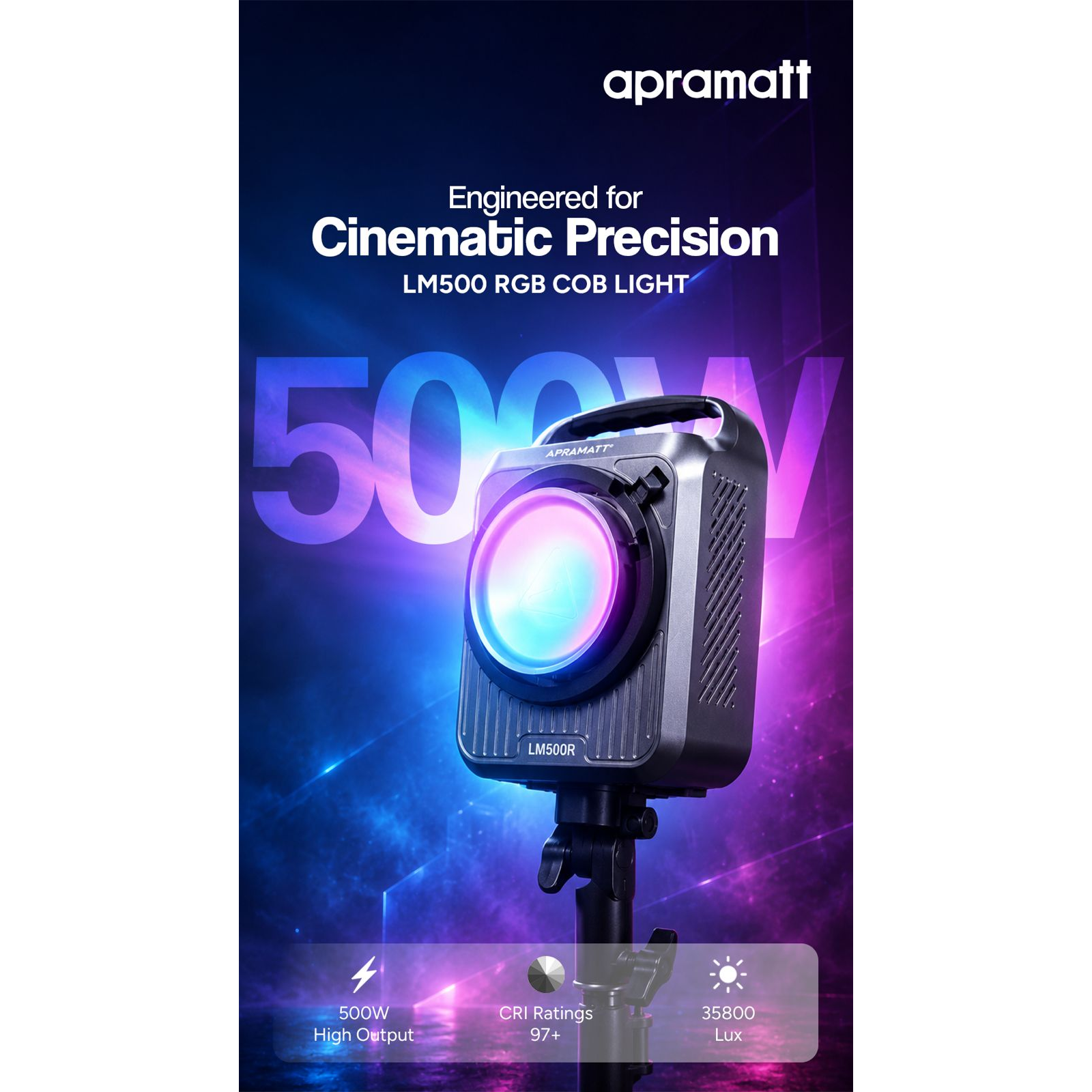 500W COB Light (RGB) with Bag and Handle