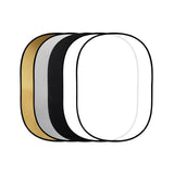 APRAMATT 5 in 1 reflector 150x200 cm in gold, silver, black, white and translucent layers