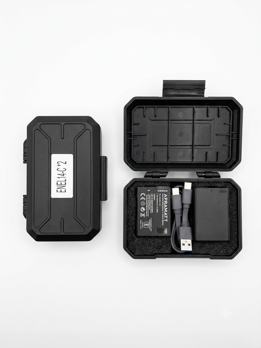 Apramatt DC EN-EL14A Li-Po Type C Nikon Camera Battery Box Combo