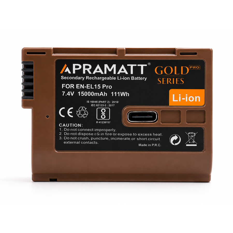 Apramatt DC EN-EL15P Pro Nikon Camera Battery 15000mAh with Type-C Input Compatible with Z6 Z7 Z6 II Z7 II Z8 Z9 D850 D810 D800 D750 D7500