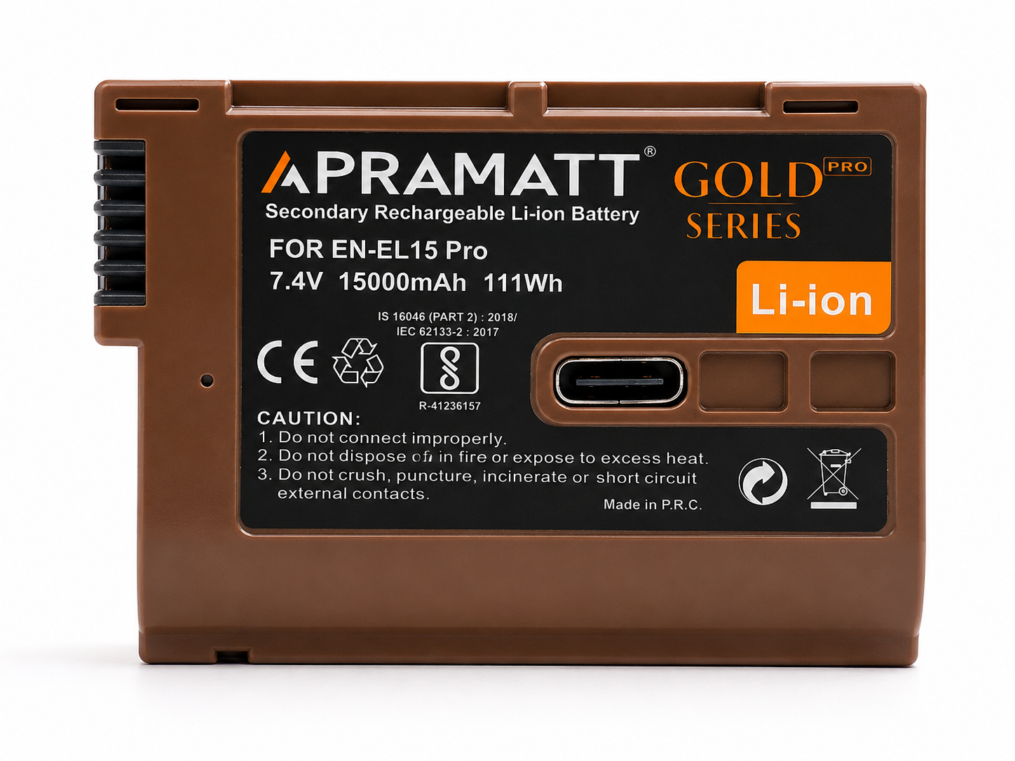 Apramatt DC EN-EL15P Pro Nikon Camera Battery 15000mAh Gold Pro Series