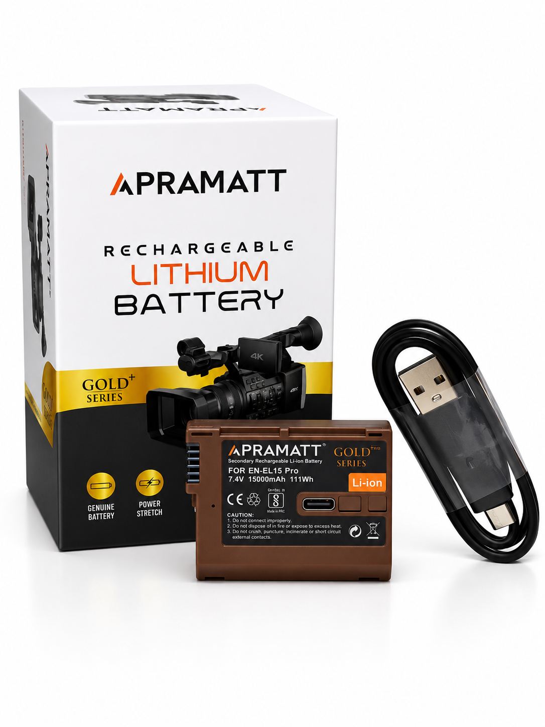 Apramatt DC EN-EL15P Pro Nikon Camera Battery Box Pack with USB-C Cable