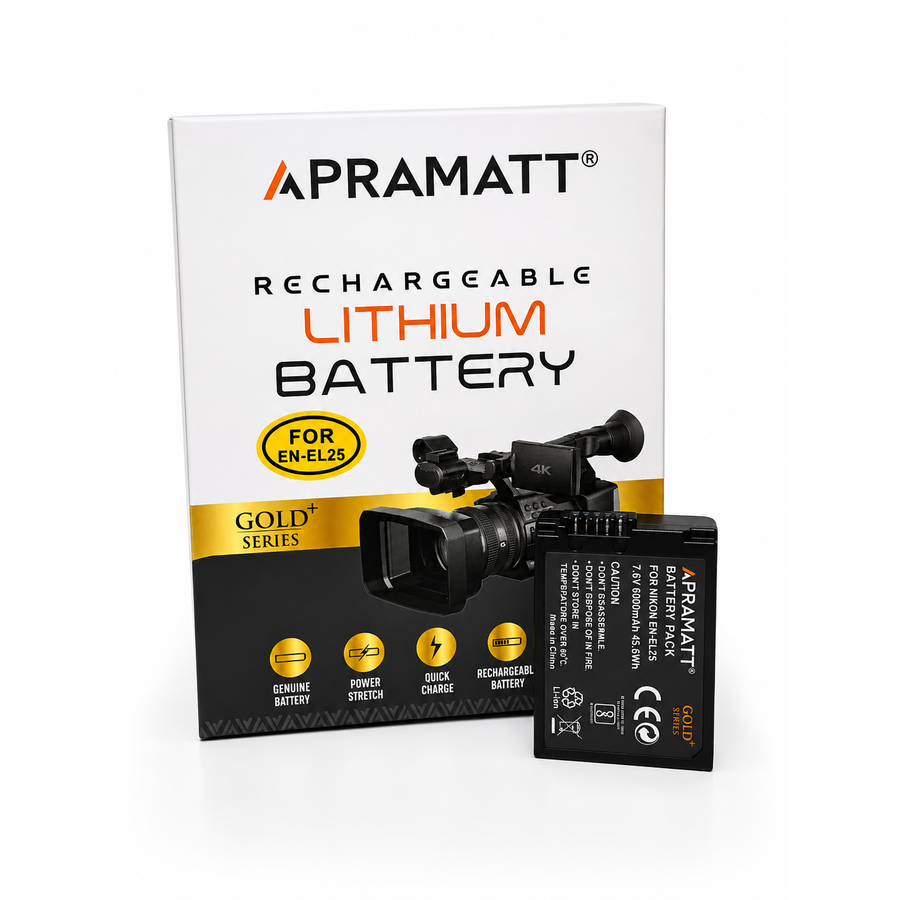Apramatt DC EN-EL25 Gold Plus Nikon Camera Battery 6000mAh Compatible with Nikon Z50 Z30 Zfc