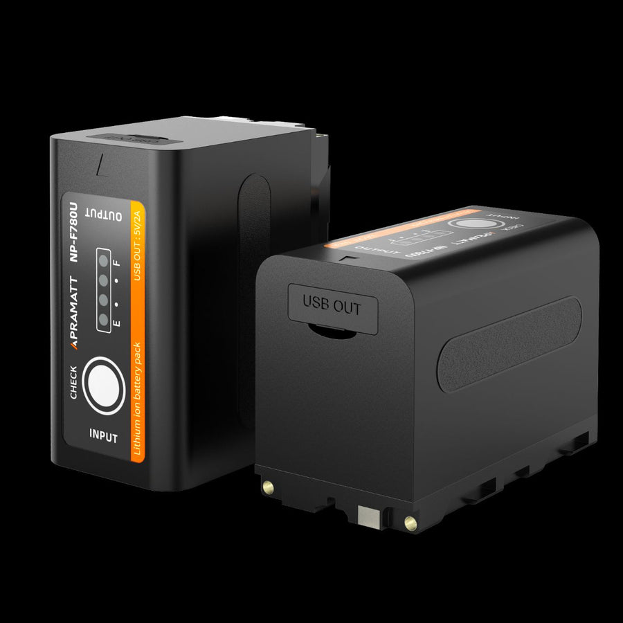 Apramatt F780U 18500mAh NP-F780 Video Light Battery with Indicator Type-C Input USB Output