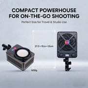 Lumens LM-600R Compact Powerhouse Size Comparison 1650g