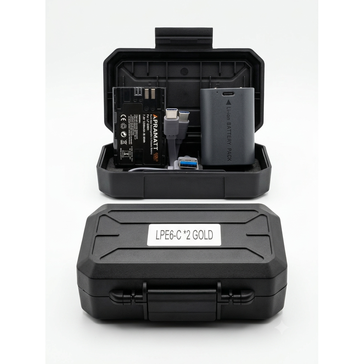 Apramatt DC LP-E6 Li-Pol C Type Canon Camera Battery in Box Pack Combo Compatible with EOS 5D Mark II III IV 6D 7D 80D 90D R5 R6 R7